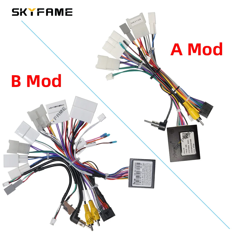 SKYFAME 16pin Car Wiring Harness Adapter Canbus Box Decoder Adnroid Radio Power Cable For Toyota Prado TY46.20 G-RZC-FT52/FT02