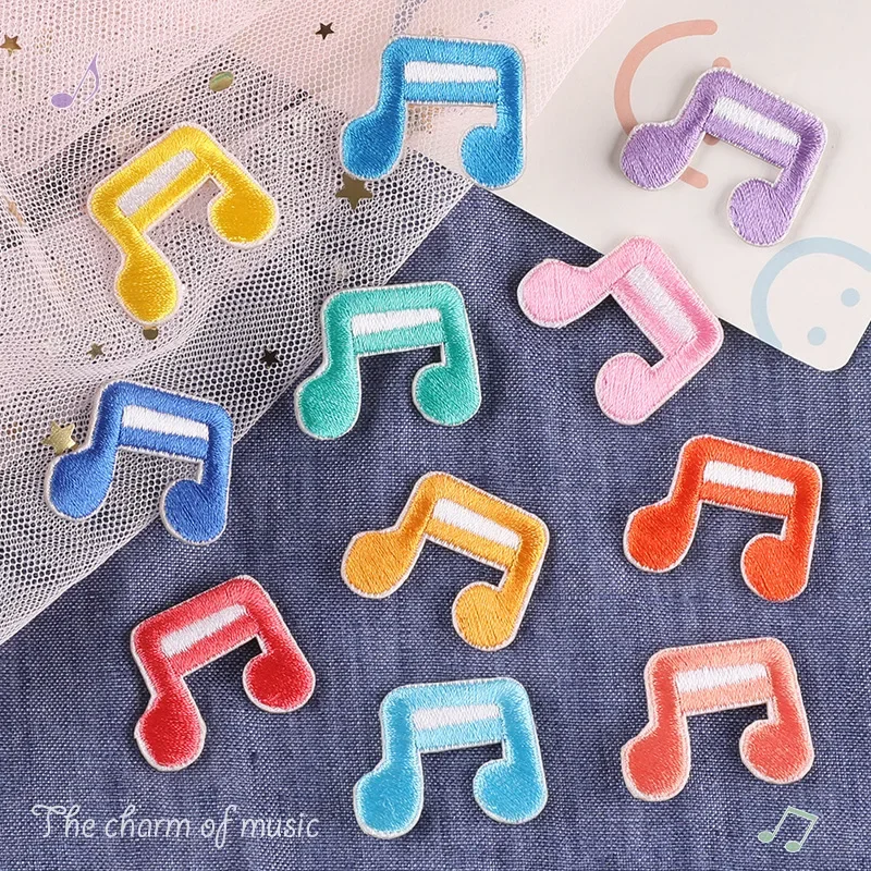 100pcs/Lot Small Luxury Embroidery Patch Music Charm Symbols Kids Shirt Bag Clothing Decoration Accessory Craft Diy Applique