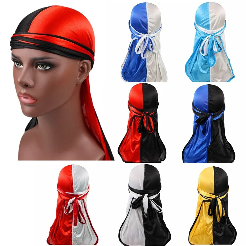 

Halloween Pirate Hat Long Tailed Braid Full Cap Elastic Headwrap for Adult Men Women Cosplay Party Costume Accessories