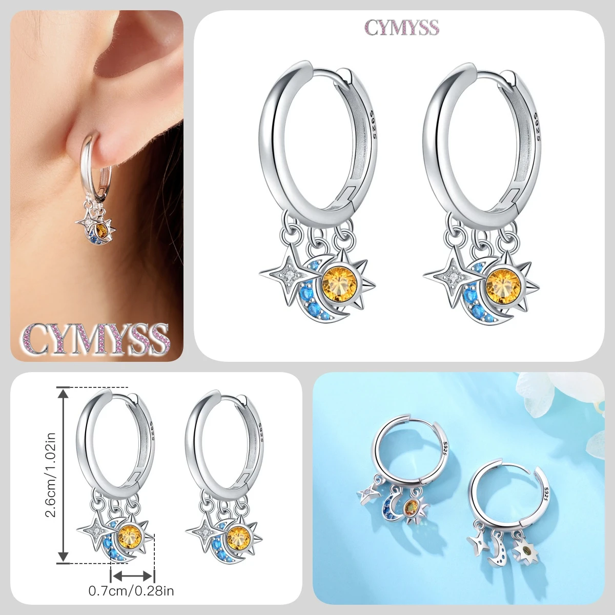 925 Sterling Silver Inlaid Zircon Butterfly Earrings Insect Element Original Design Women's Fashion Party Jewelry Gift Ear Loops Sfed8139b0a56454facbc784cae943e834