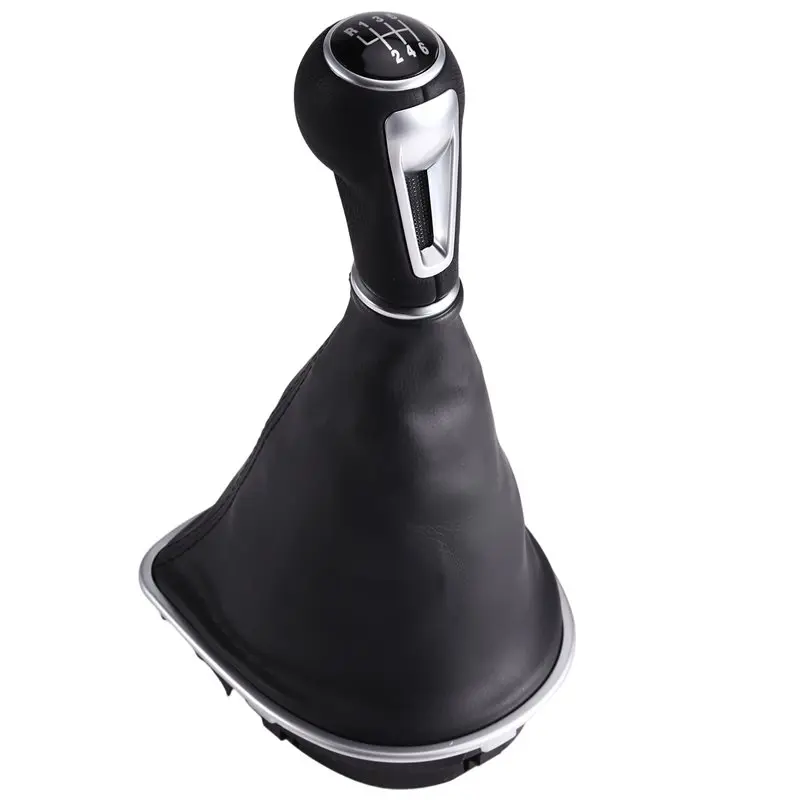 A20K-Car 5 Speed Gear Shift Knob With Boot Cover Shifter Lever Stick For Seat Leon II Toledo III Altea XL 2005-2012
