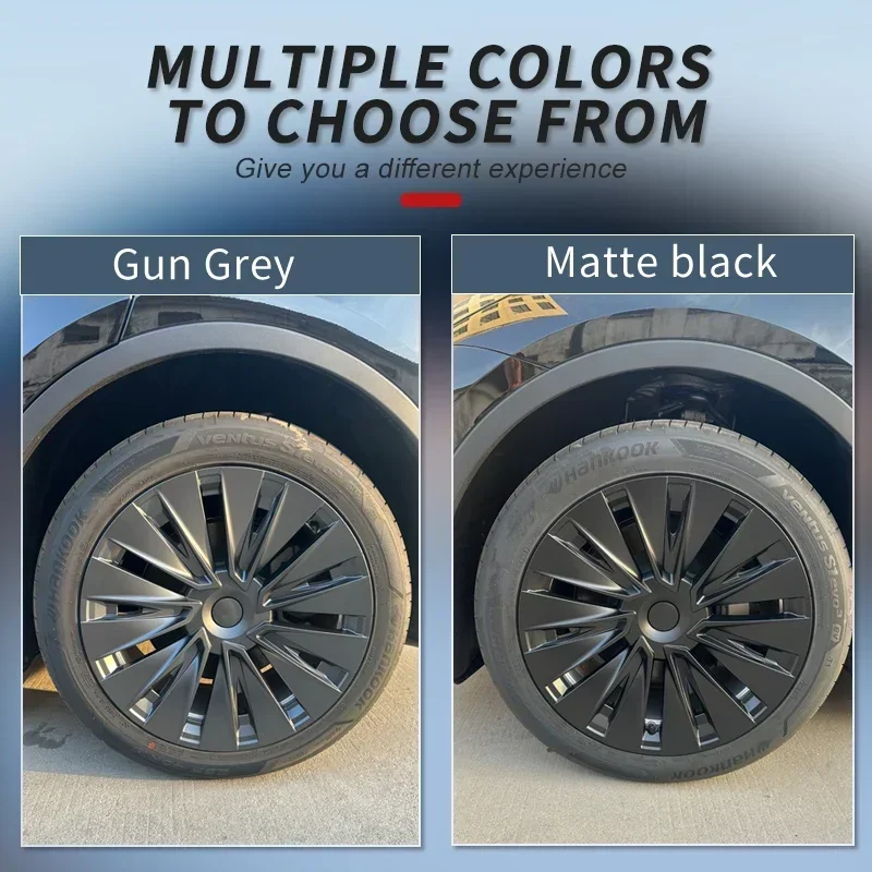 4 قطعة غطاء عجلة الأداء 19 بوصة ل تسلا نموذج Y 2024 غطاء محور استبدال أغطية محور السيارات غطاء حافة كاملة اكسسوارات السيارات