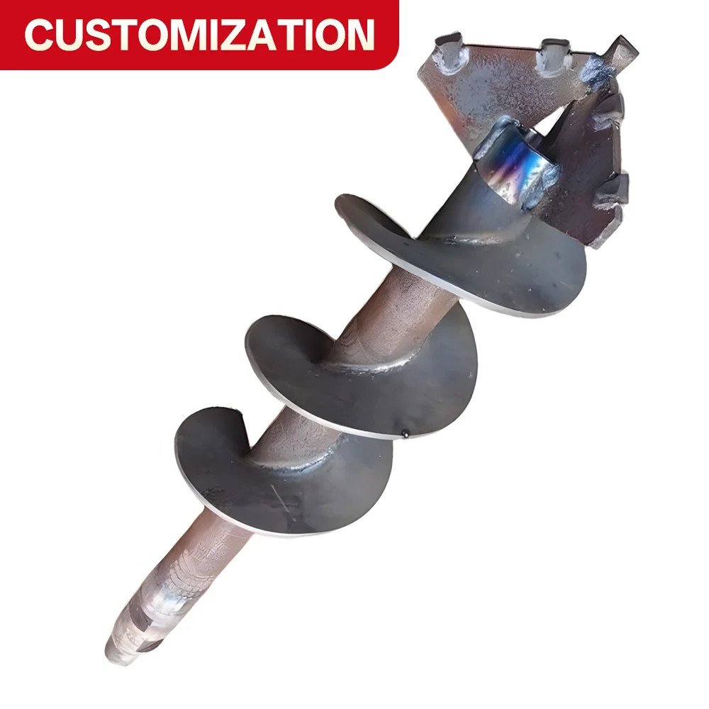 Custom Auger Screw Drill Bit Earth Auger High-Strength Steel Extension Rod for Planting Garden Fertilizing Auger Soil Aeration