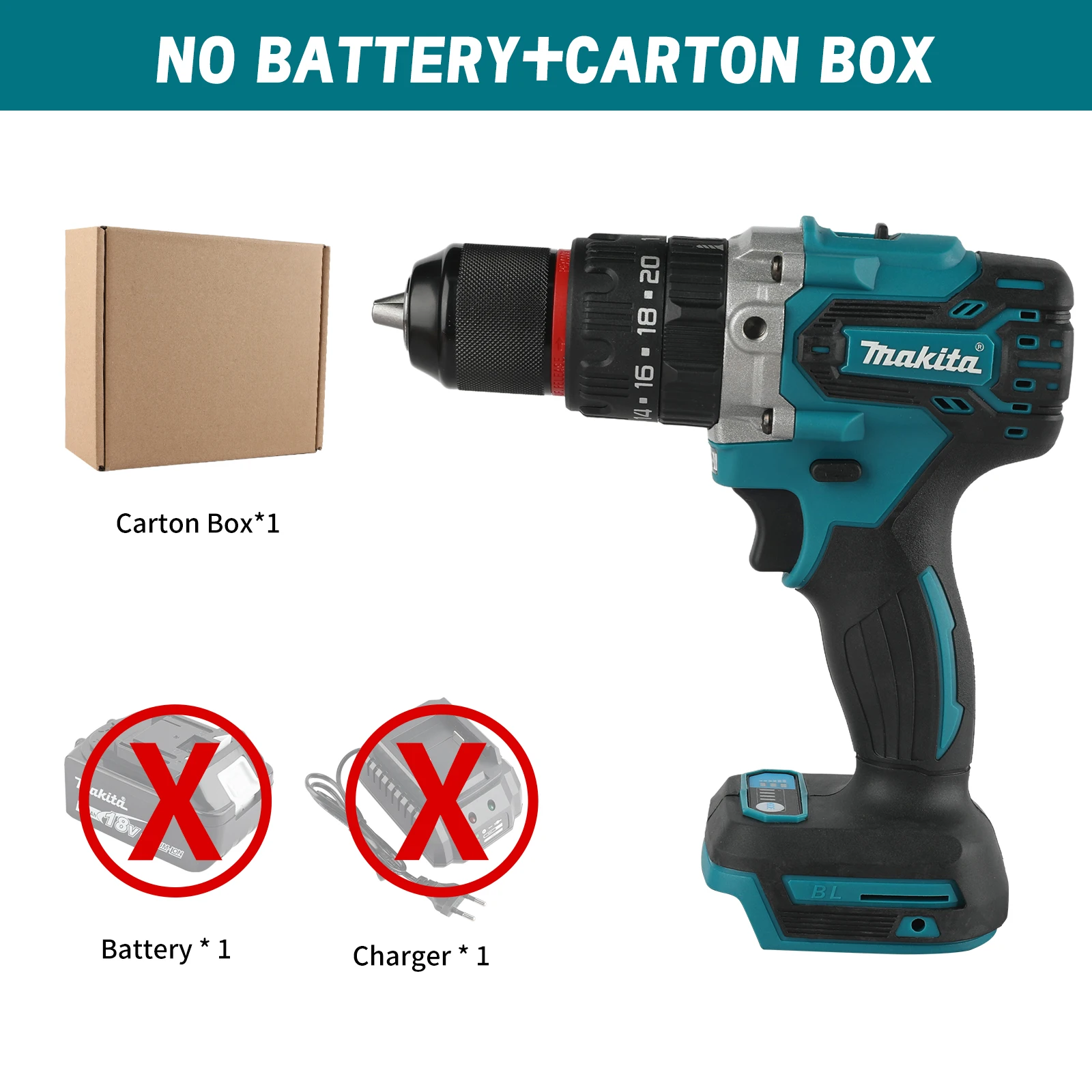 Makita DDF487 borstelloze lithium-elektrische driver elektromechanische boorschroevendraaier voor Makita 18V-batterij