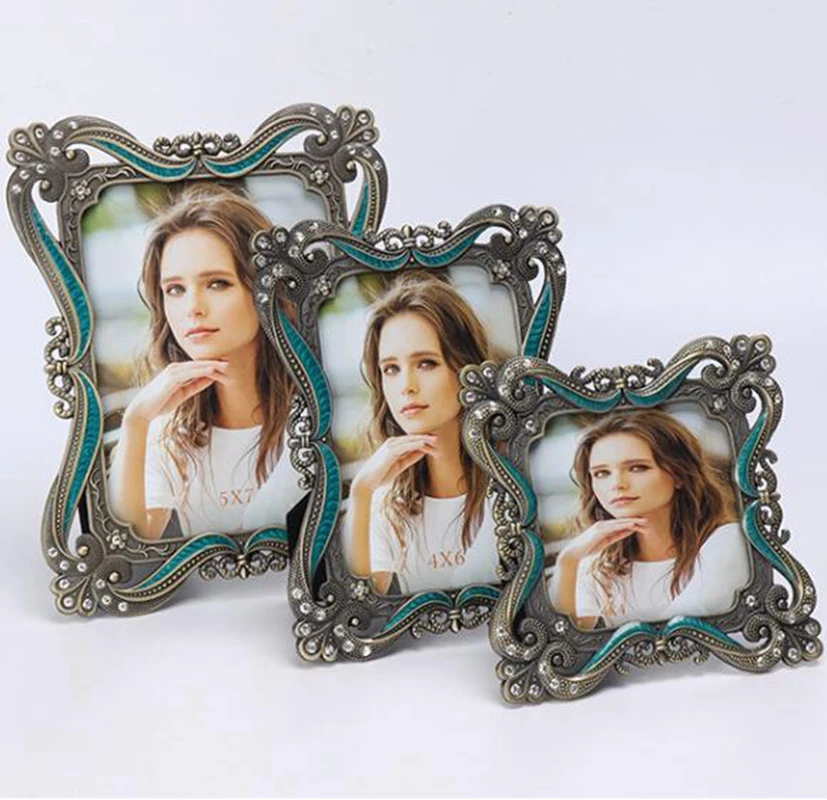 4/6/7inch Europe metal Alloy Vintage Bronze Photo Frames Metal Alloy Picture Frame Wedding Bridal Favor Gifts home decoration