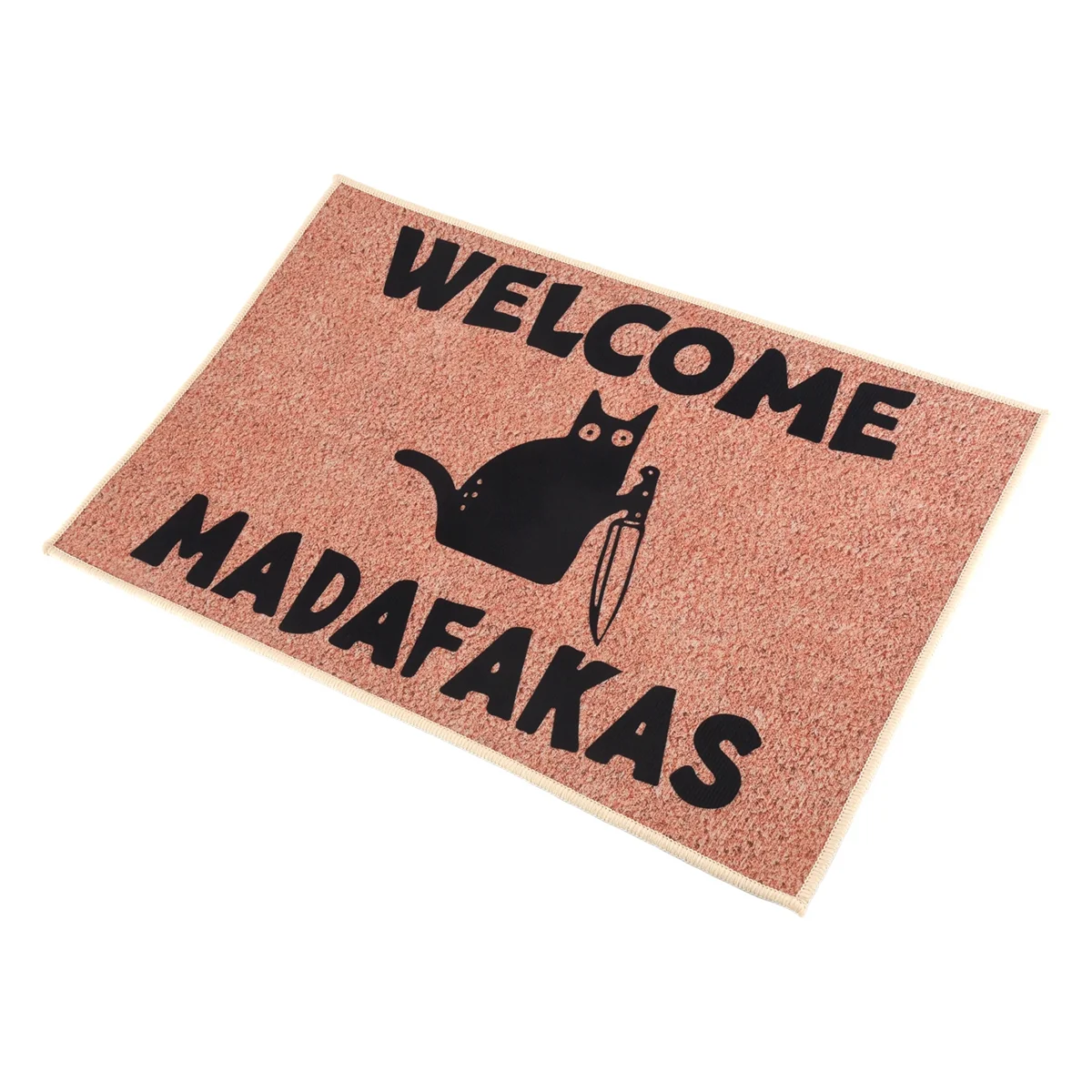 NN89R Dark Cat Welcome Madafakas Full Print Doormat Fun Doormat Home Decor Kitchen Bathroom Decor Give People Fun Gifts