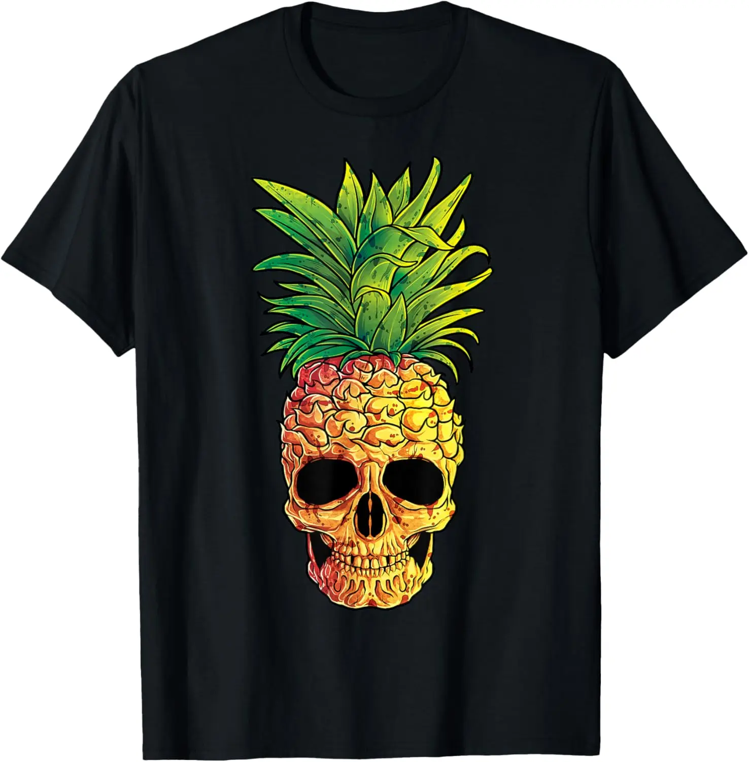 

Pineapple Skull Aloha Beaches Hawaiian Hawaii Goth Summer T-Shirt