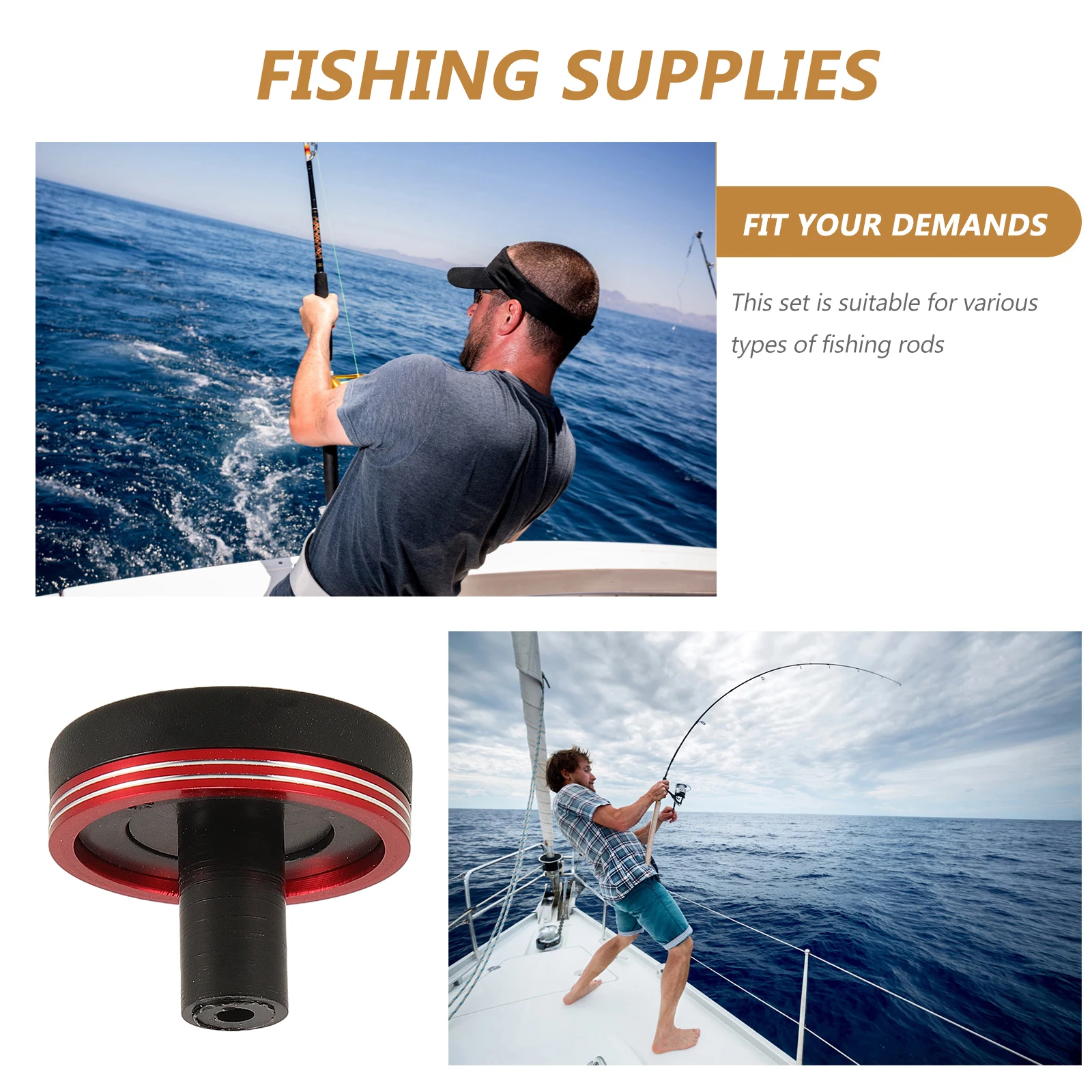 

Fishing Rod Accessory Blue Rubber Cork Butt Cap Aluminum Pole End Cap Replacement for Daily Use Protector Angling Stick Stoppers