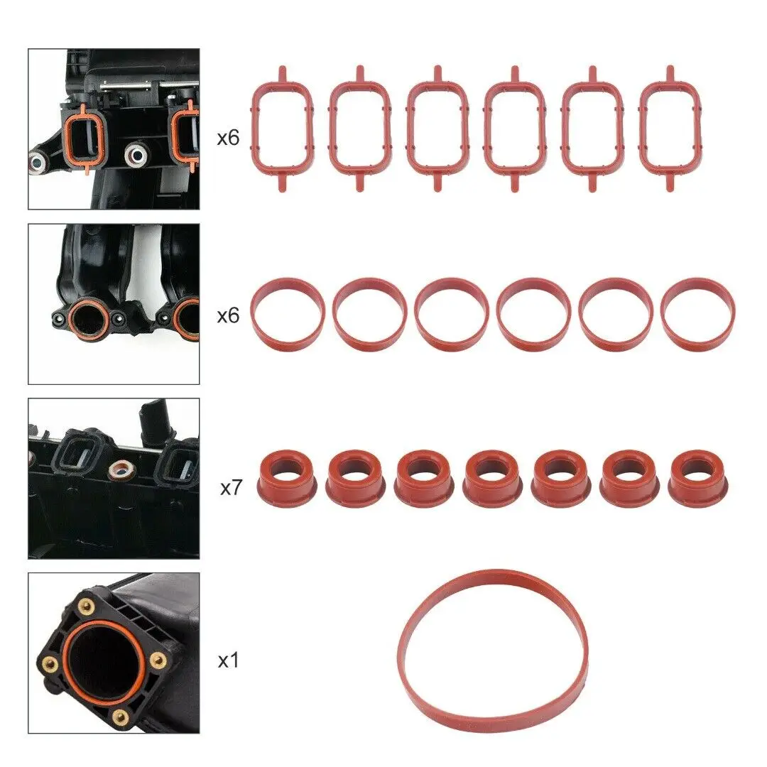 20Pcs Car Parts Accessories Intake Inlet Manifold Gasket Seal Kit For BMW M47 M57 E46 E53 E60 E63 E65 E87 E90 E91