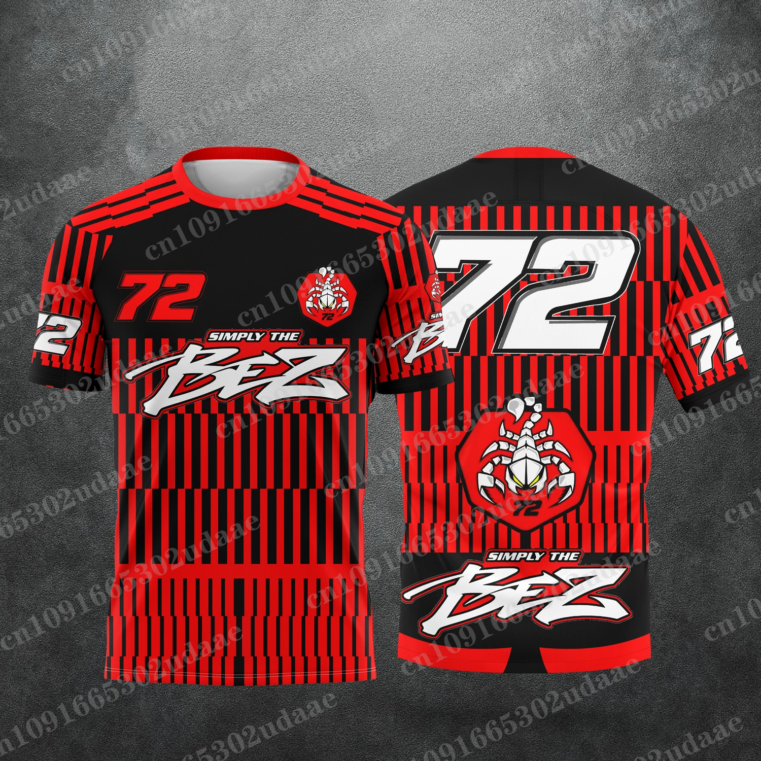 2025 رقم جديد 72 سائق ماركو Bezzecchi عشاق السباق الصيف الرجال والنساء تنفس التجفيف السريع تي شيرت رياضي #2