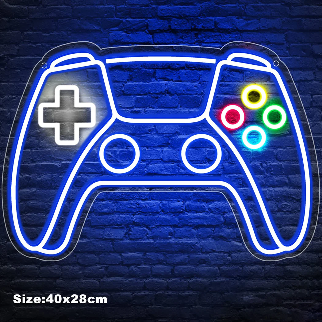 Gamer Neon Sign Gamepad Shaped LED Neon Sign per Gamer Room Decor Gaming Wall Decor USB Powered Gamer Gifts for Teens Boys Kids