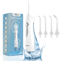 Mornwell New D52Pro Dental Water Jet Rechargeable Water Flosser Portable 300ML 4 Nozzles Waterproof Oral Irrigator Teeth Cleaner