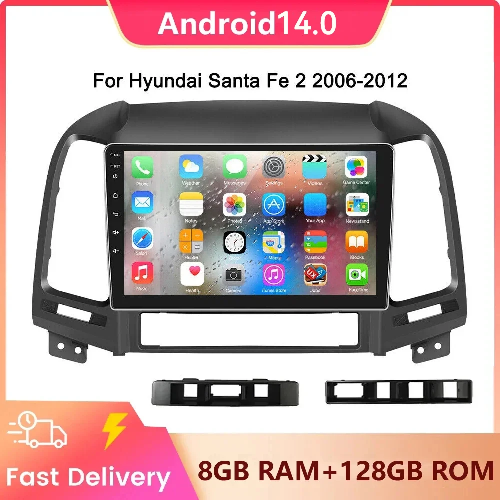 

4G+64G Car Radio Multimedia for Hyundai Santa Fe 2 2006 2007 2008 2009 - 2012 autoradio 2 din Android Auto Carplay 4G GPS DSP