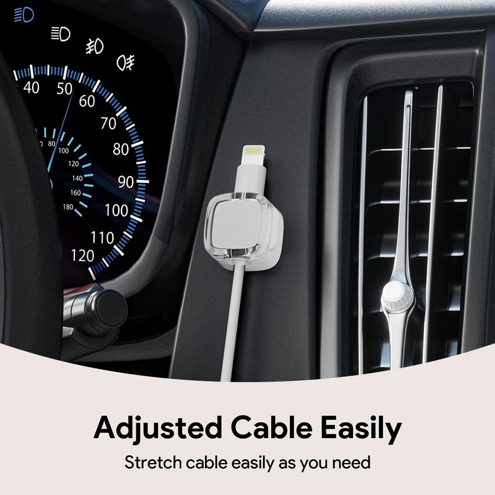 3pcs Transparent magnetic cable organizer, data cable holder, buckle, desktop phone charging cable, plug, hook, storage