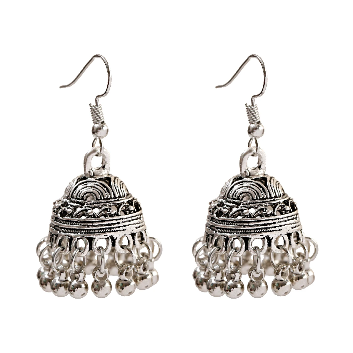 Pendientes Piercing Indian Jewelry Jhumka Tassel Earrings Women Accessories Kolczyki Silver Color Earring Trendy Party Ear rings image 3
