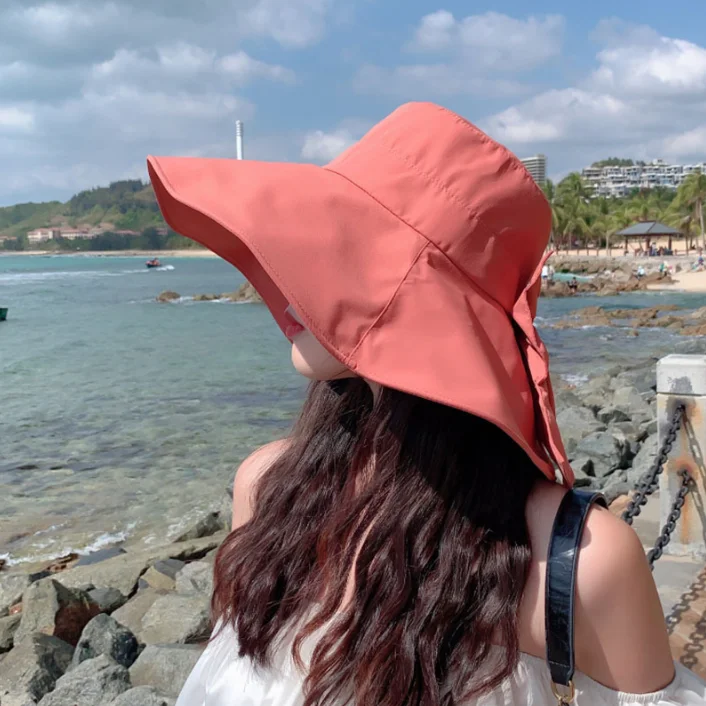 Komfortabler Baumwoll-Damenhut für Alle Jahreszeiten Sonnenschutz-Schirmhut Outdoor Breiter Rand Bucket Hat Panama Hut Modische Kappen – Detail 13