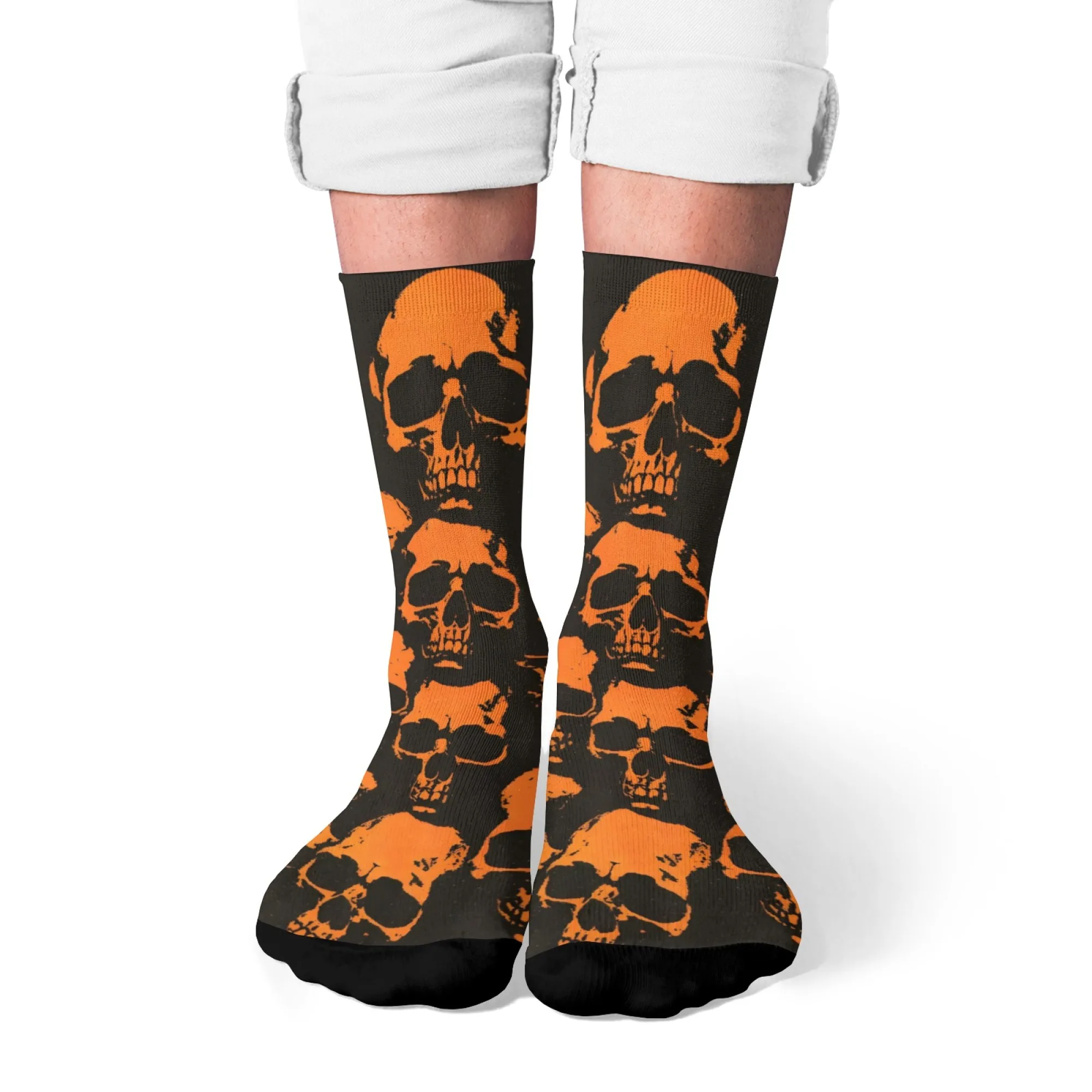 Calzini da equipaggio con motivo teschio horror gotico Streetwear unisex antiscivolo traspiranti morbidi per abbigliamento sportivo da skate regalo pazzo per feste