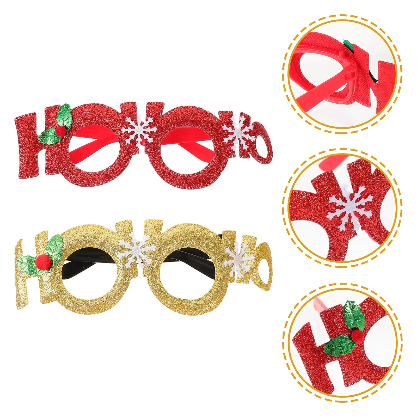 2 個クリスマス装飾メガネゴールデンレッド大人子供パーティー写真ブース小道具ノベルティアクセサリー帽子お祝い