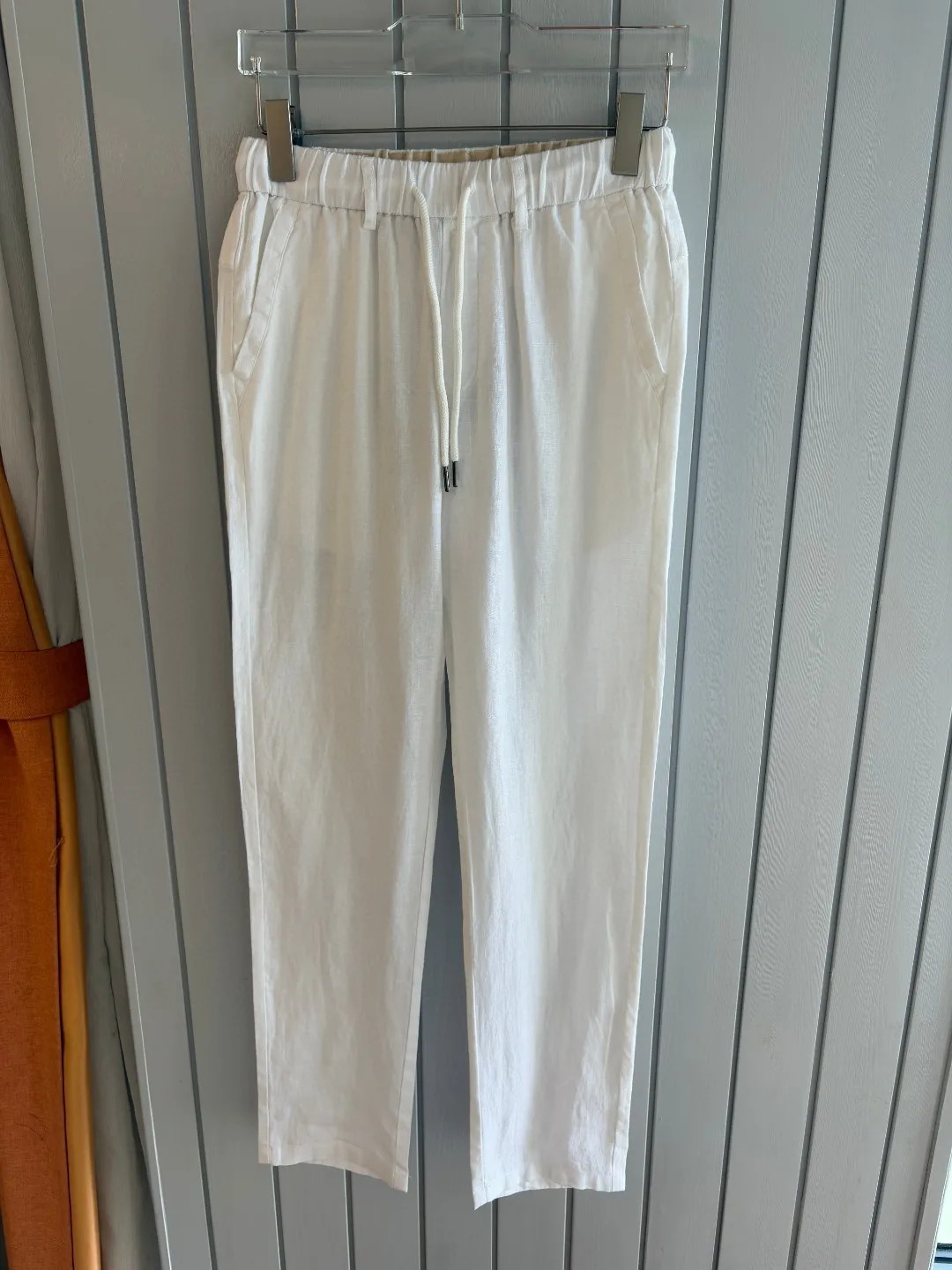 

Italian LP old money wind 25 summer elastic waist tether straight simple linen casual pants