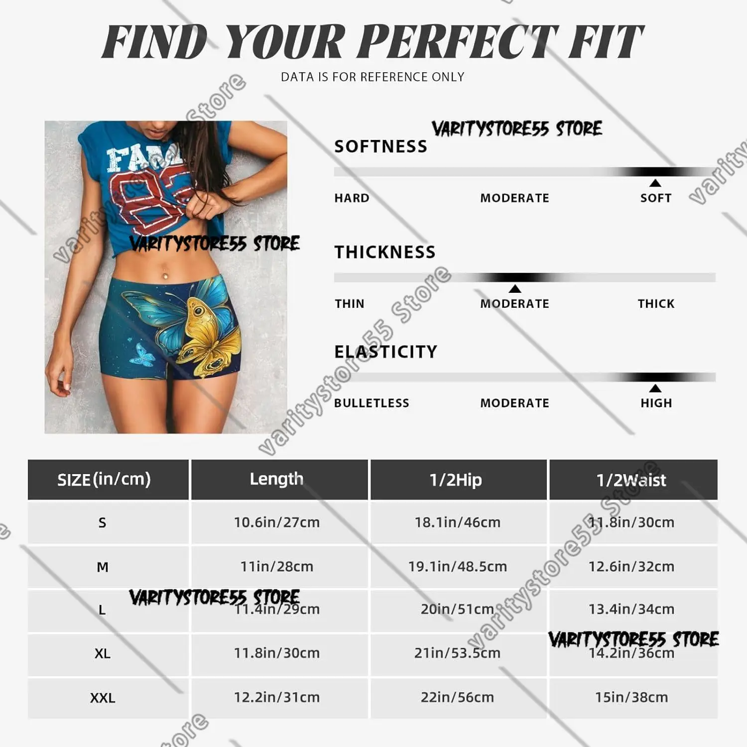 شورت للتمرين على شكل فراشات ذهبية زرقاء للنساء، شورت لراكبي الدراجات اليوغا، شورت كونتور لرفع الأرداف