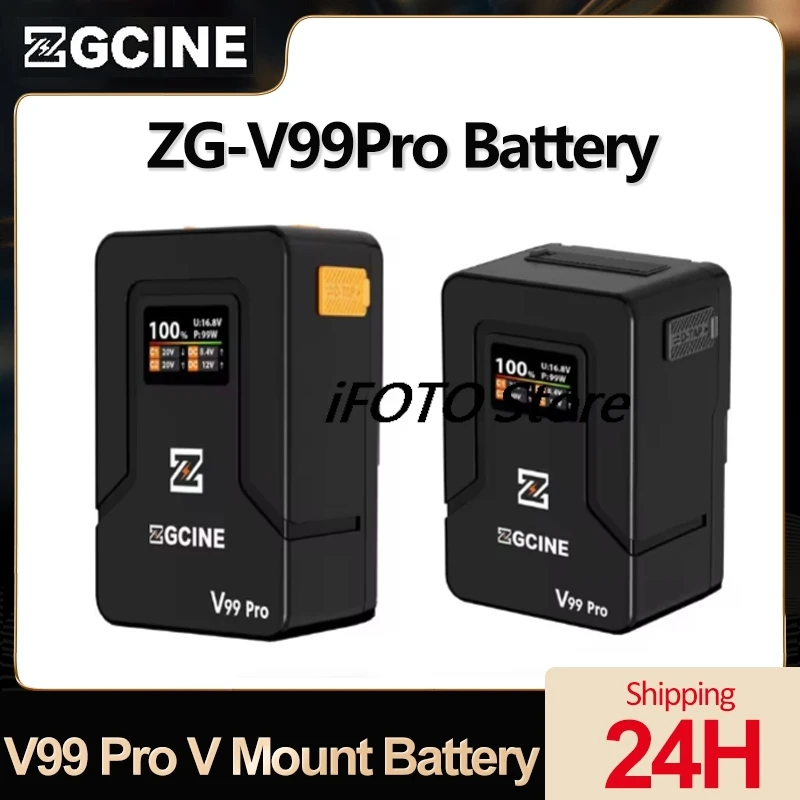 ZGCINE V99 Pro V Mount Battery 100W USB-C PD Fast Charger with D-Tap Double USB-C PD Port For BMPCC 6K Pro Canon R5C Sony FX3