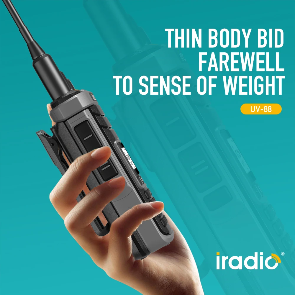 Iradio UV-88 Walkie Talkie Handheld Transceiver Aviation Freq Multi Band AM USB LSB CW CB LW MW SW SSB UV88 HF CB VHF UHF