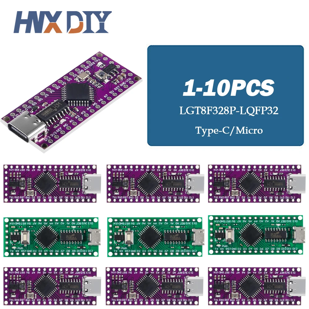 1-10pcs LGT8F328P-LQFP32 MiniEVB TYPE-C USB Compatible with ATMEGA328 For Nano V3.0 LGT8F328P HT42B534-1 SOP16