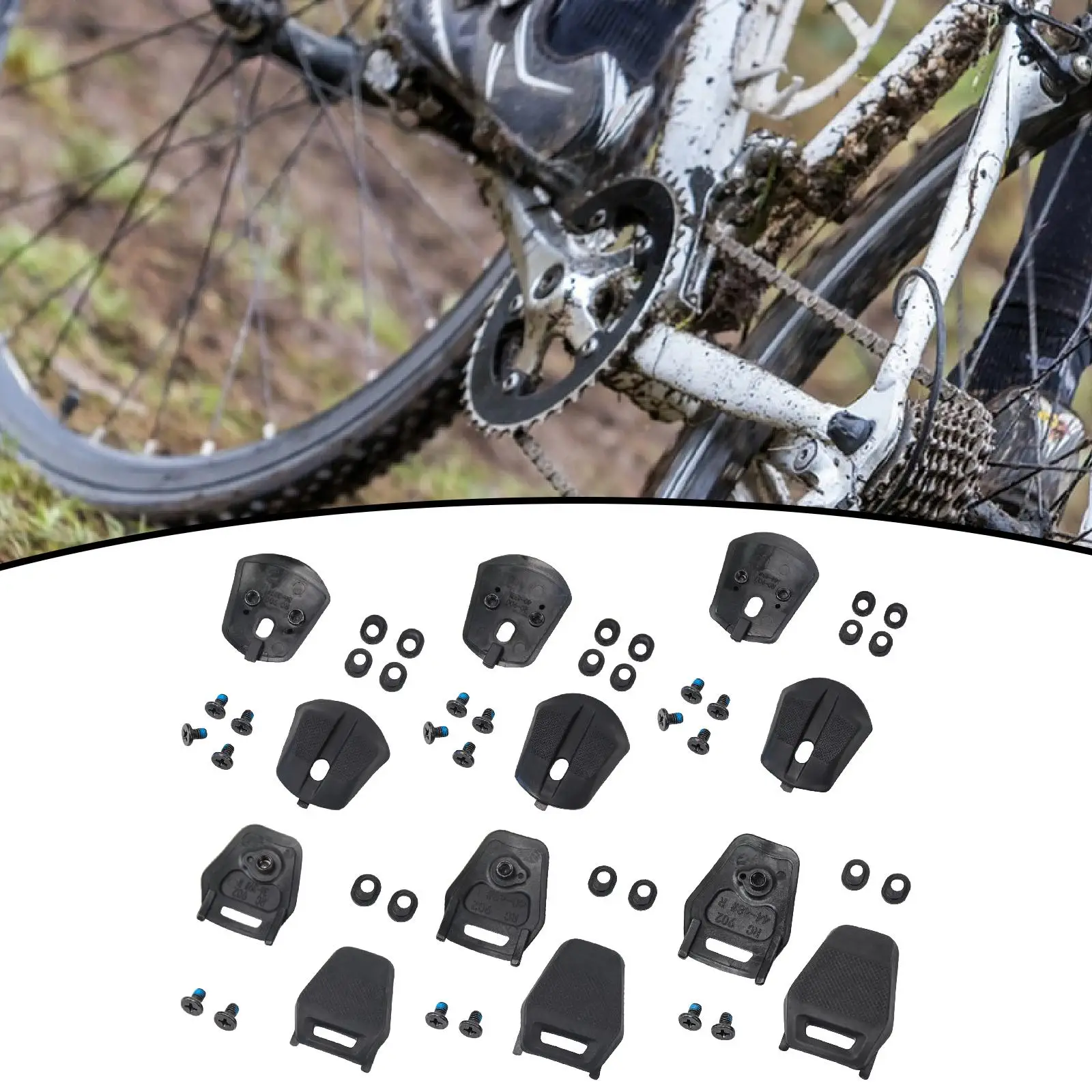 

2Pcs Cycling Shoe Heel Pads,Component Mountain Road Bike Shoe Attachment,Replacement Screws and Gaskets Nonslip for RC902 Riders