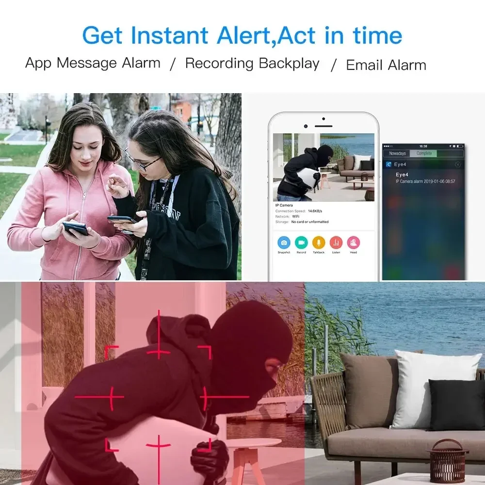 كاميرا Vstarcam 3MP رصاصة واي فاي كاميرا مراقبة الأمن الأشعة تحت الحمراء للرؤية الليلية إنذار الحركة مقاوم للماء كاميرا كشف الإنسان