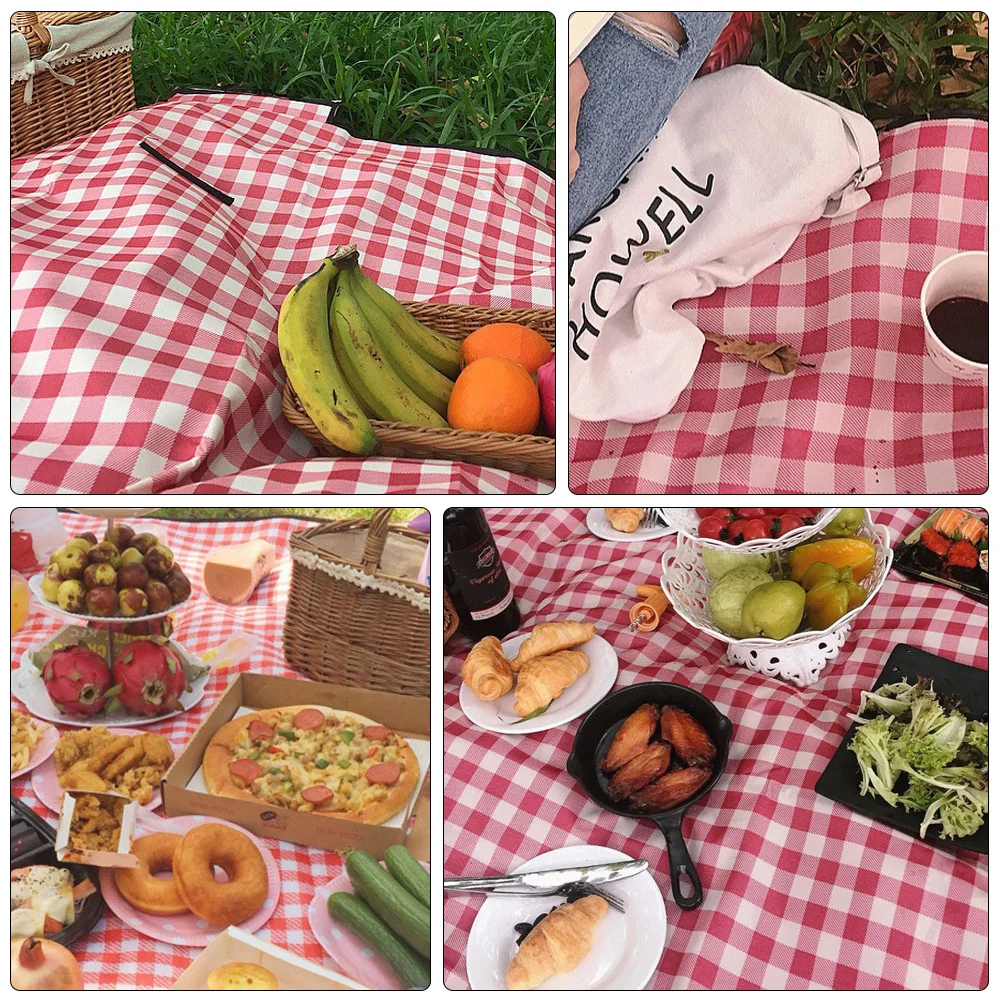 

Thick Picnic Mat Plaid Beach Blanket Outdoor Cushion Waterproof Ground Mat for Camping Picnic Sports Festivals