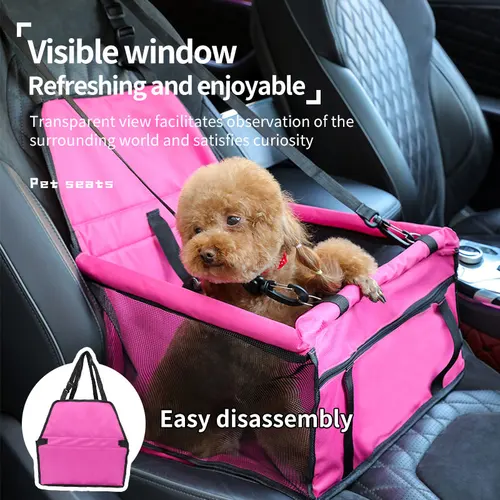 Accesorios de viaje impermeables de doble espesor, 4 colores, bolsa colgante de malla, suministros plegables para mascotas, estera para perros, manta, bolsa de seguridad para asiento de coche para mascotas