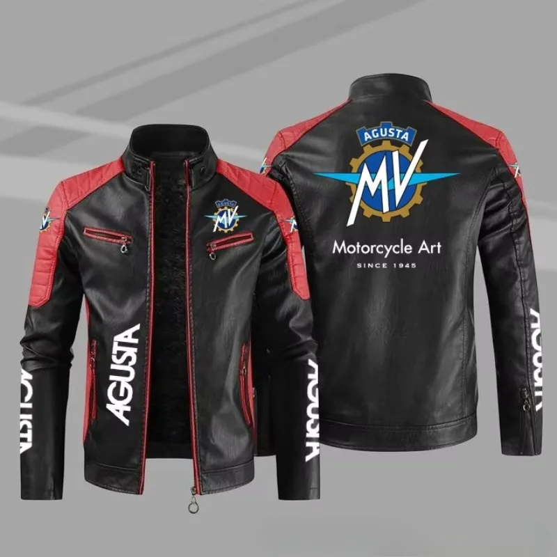 AliExpress 【European Size】Augusta Mv Motorcycle Motorcycle Logo Fashion Jacket Pu High-end Casual Leather Jacket for Men Cycling Suit
