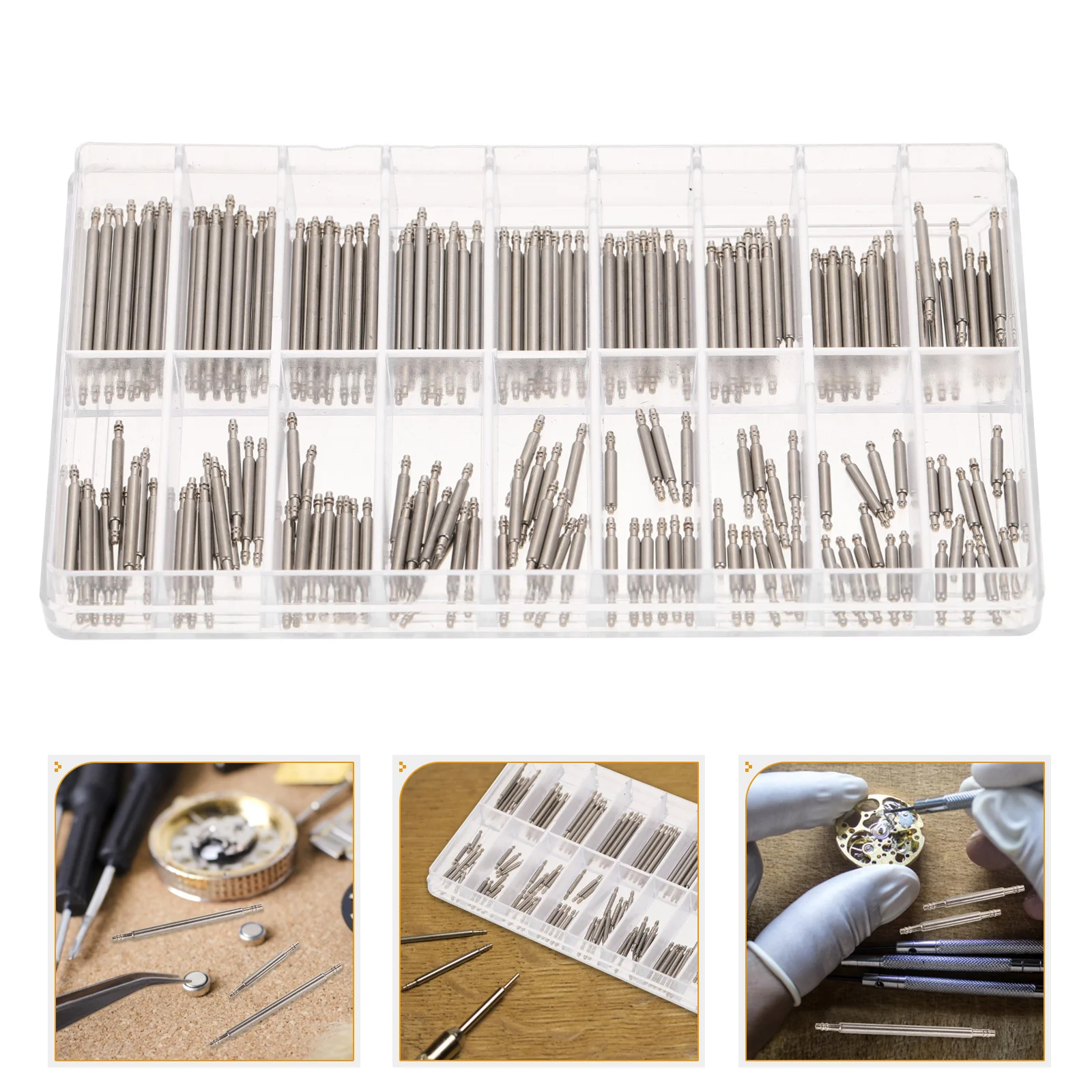 180Pcs Watch Band Spring Pins Replacement Repair Tool Kit Watch Strap Fix Accessory Tools for Repairing Watches