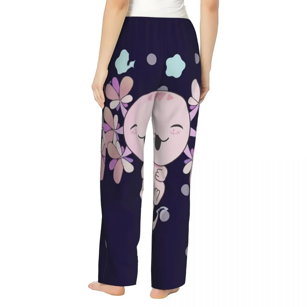 Custom Axolotl Sea Animal Women Pajama Pants Lounge Sleep Sleepwear Bottoms with Pockets