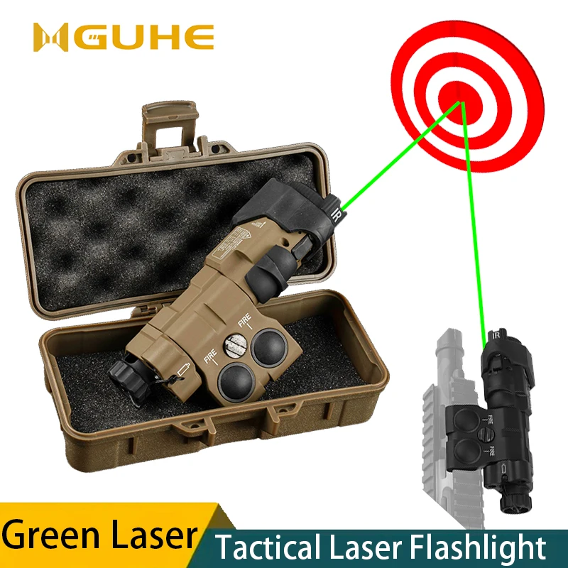 

Flashlight With Laser, Green Laser Flashlight, Airsoft Tactical Aiming Accessories,IR Illumination Dual Function Pressure Switch