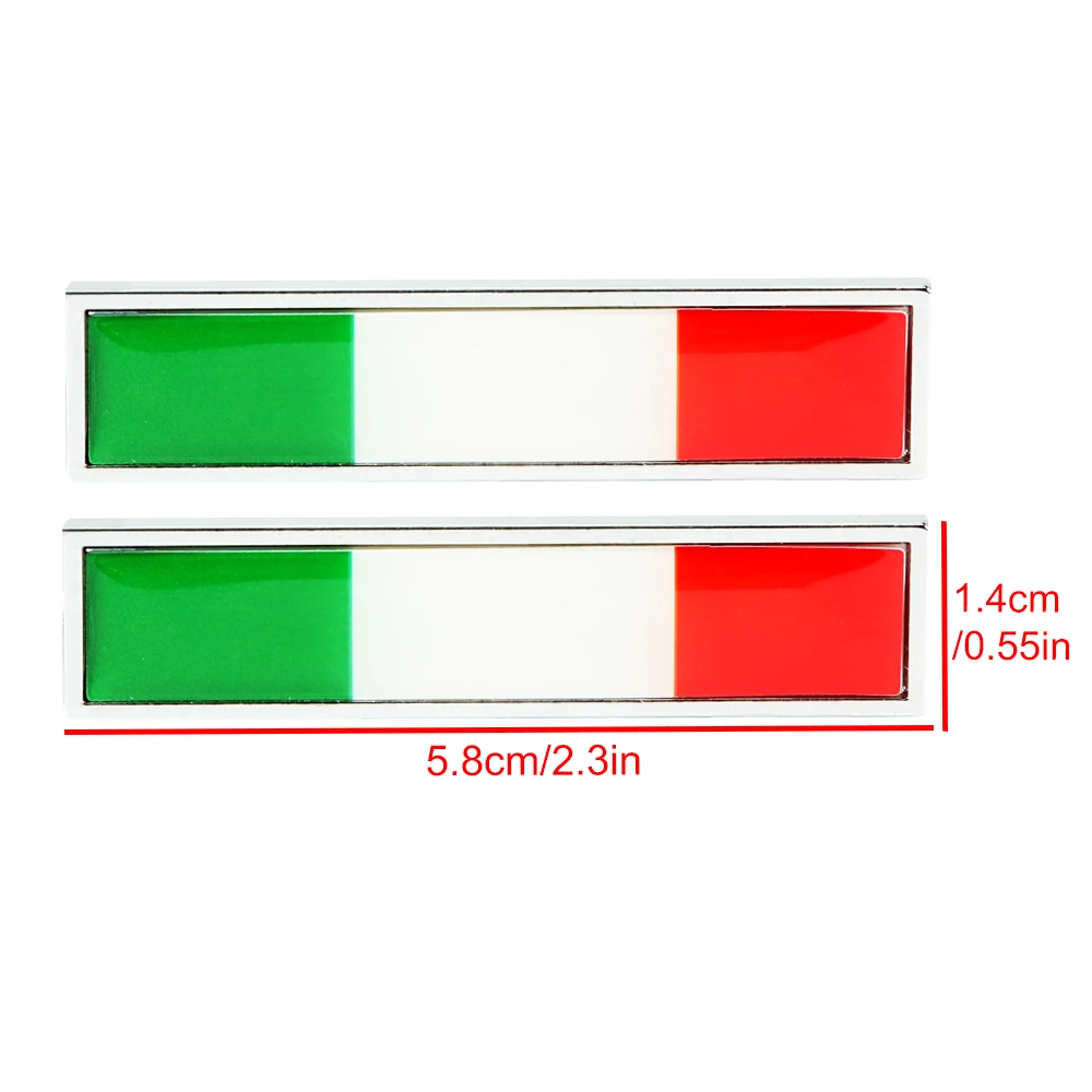 1 Pair Italy National Flag Metal Car Stickers Auto Styling Motorcycle Accessories Badge Label Emblem Car Stickers