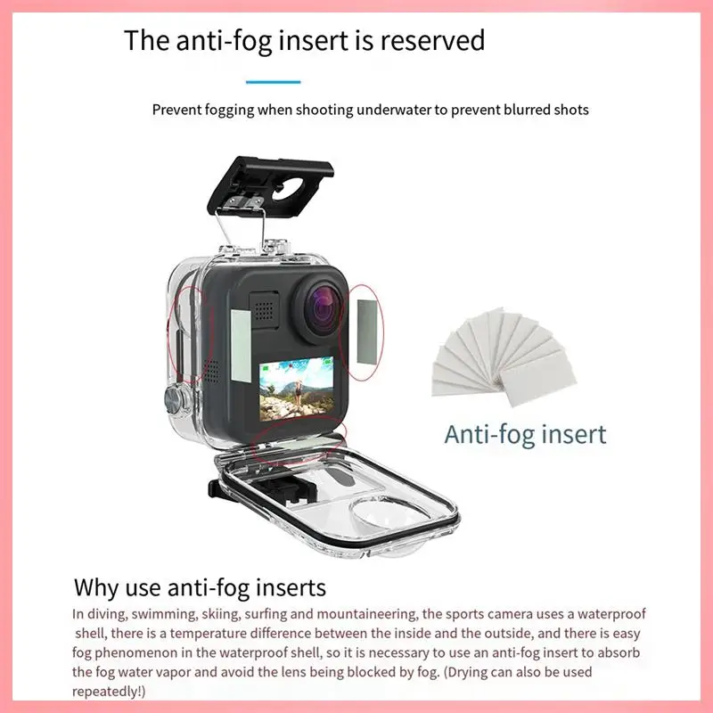 N91R-Waterproof Camera Case For Gopro MAX Panoramic Sports Camera Bezel Underwater Protective Case Diving Accessories