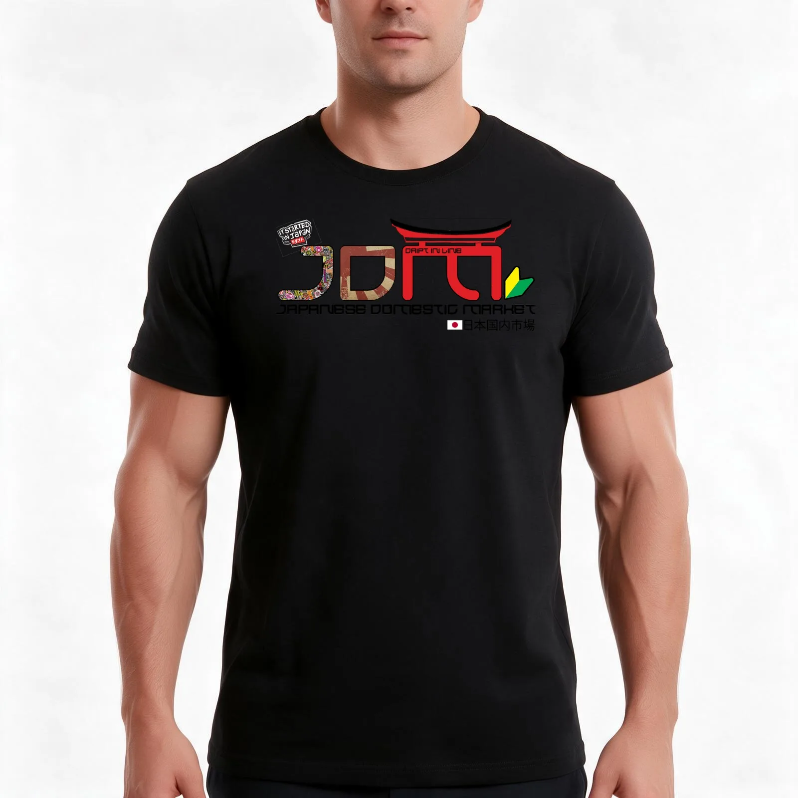 JDM Japanese domestic market T-Shirt, Summer Casual Cotton Tee, Oversized Streetwear Tops, Vintage Graphic Print, 100% Cotton