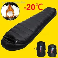Outdoor Camping White Duck Down Sleeping Bag Ultralight Winter Autumn Adult Sleeping Bag Suitable for Travel Hiking Camping
