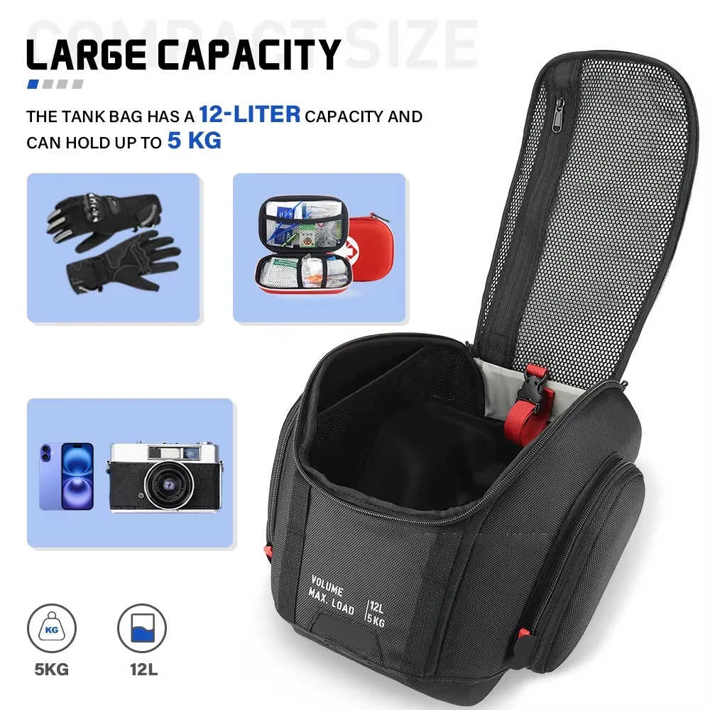 Motorcycle 12L Tank Bag For BMW R 1300 GS ADV R1300GS Adventure 2024 2025 Waterproof Luggage Storage Bags, Sturdy Construction