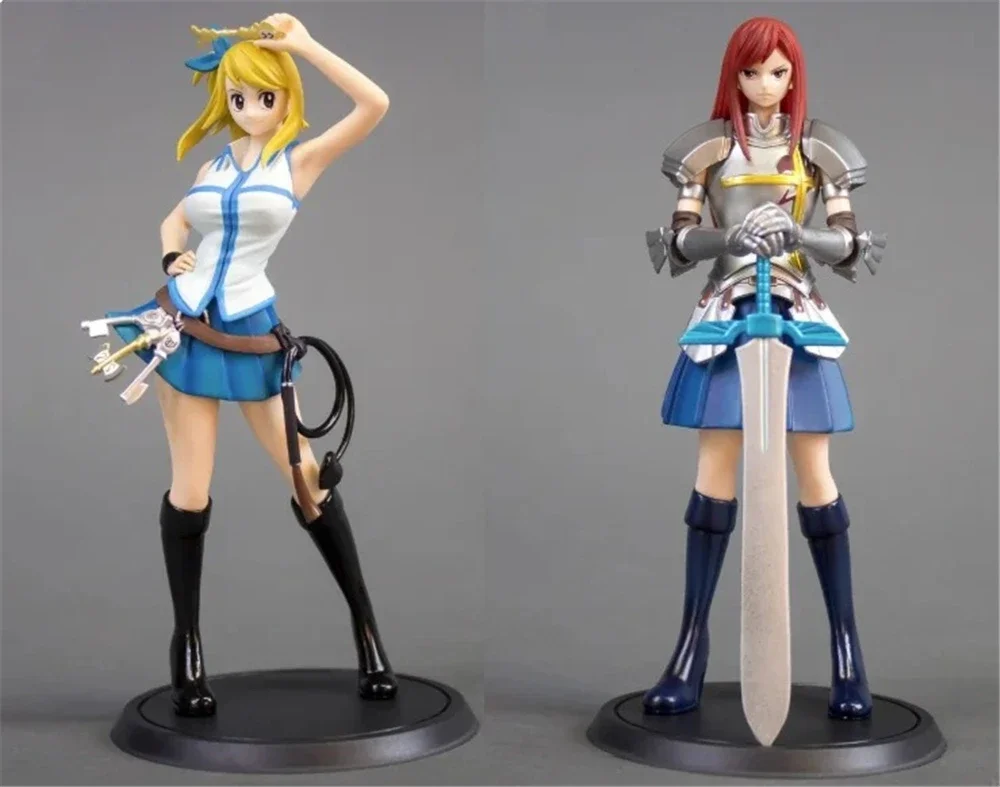 Anime Fairy Tail Lucy Heartfilia Cinza Fullbuster Erza Scarlet Etherious Natsu Dragneel Figuras de ação em PVC Estátua Modelo Brinquedos Boneca