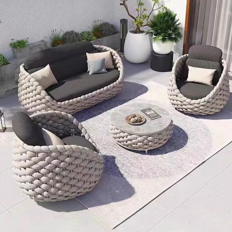 Simple Nordic Rattan Chair Modern Lounge Designer Hotel Rattan Sofa Chair Modern Balcony Fauteuil Rotin Space Saving Furniture