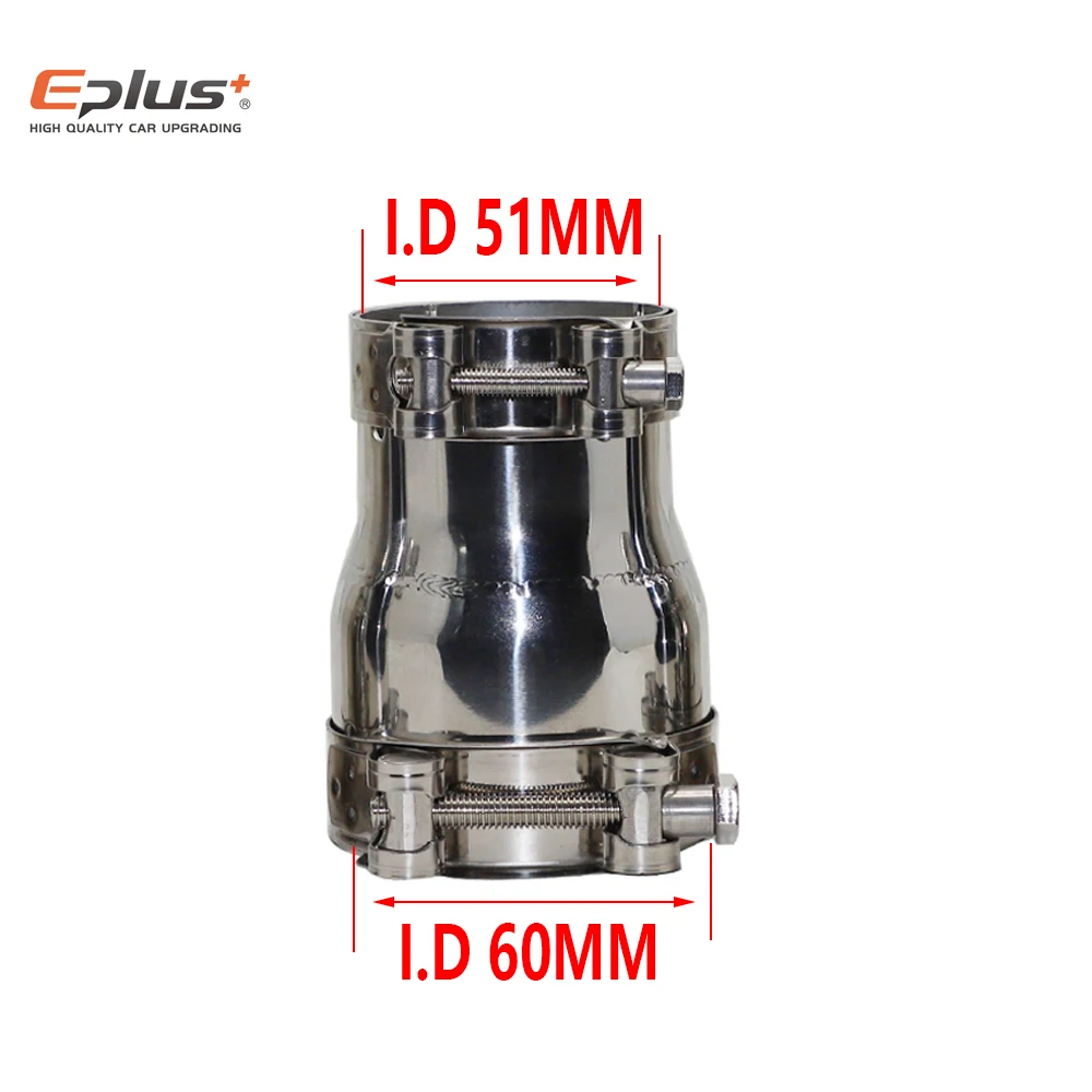 ID-Bereich 39-67mm Auto- und Motorrad-Edelstahl-Auspuffrohr-Reduzieradapter, Universeller Schweißfreier Installationsverbinder