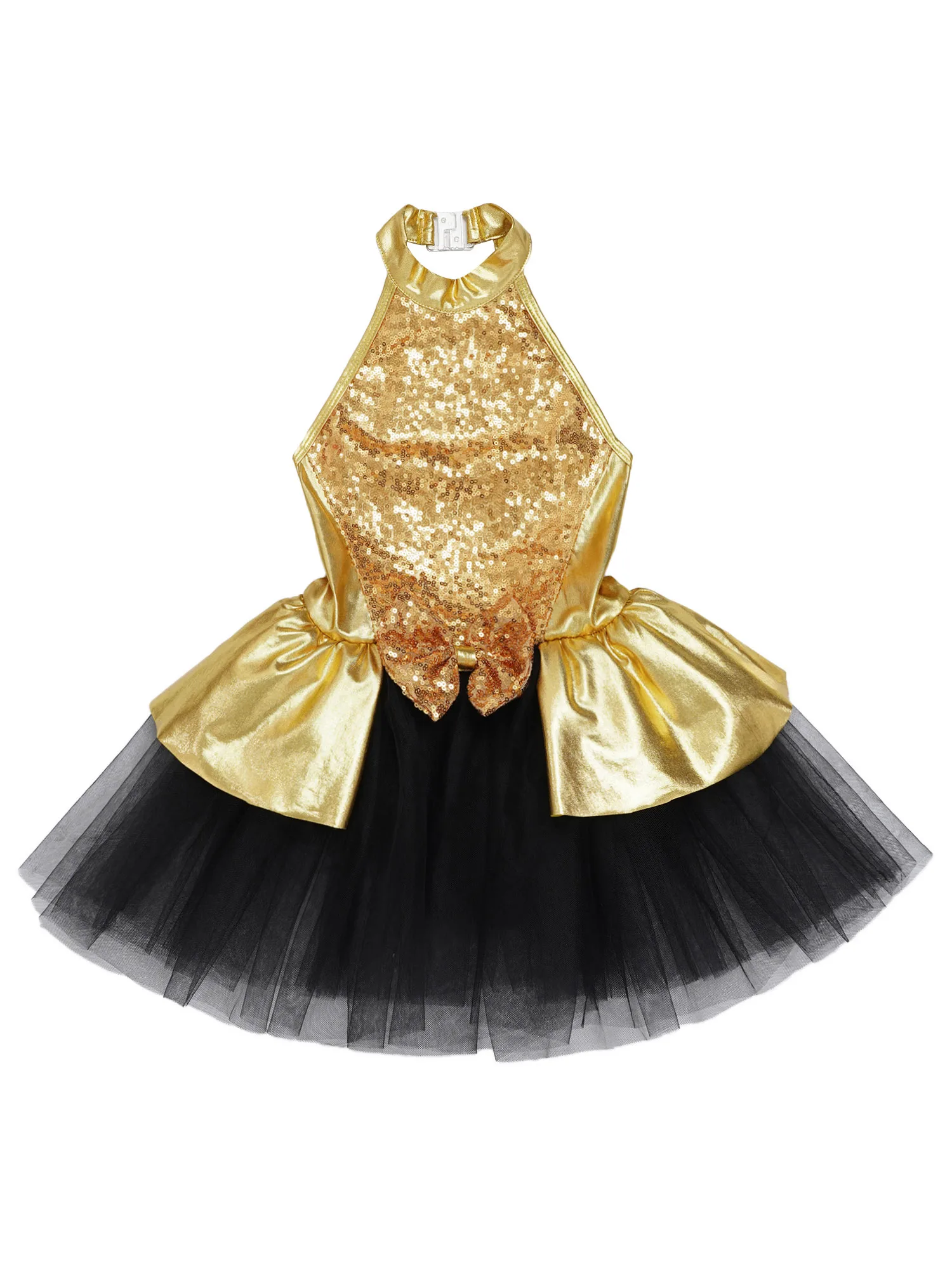 Vestido de Ballet artístico para patinaje artístico para niñas, vestido de tutú de bailarina con lentejuelas brillantes, trajes de baile latino para gimnasia rítmica