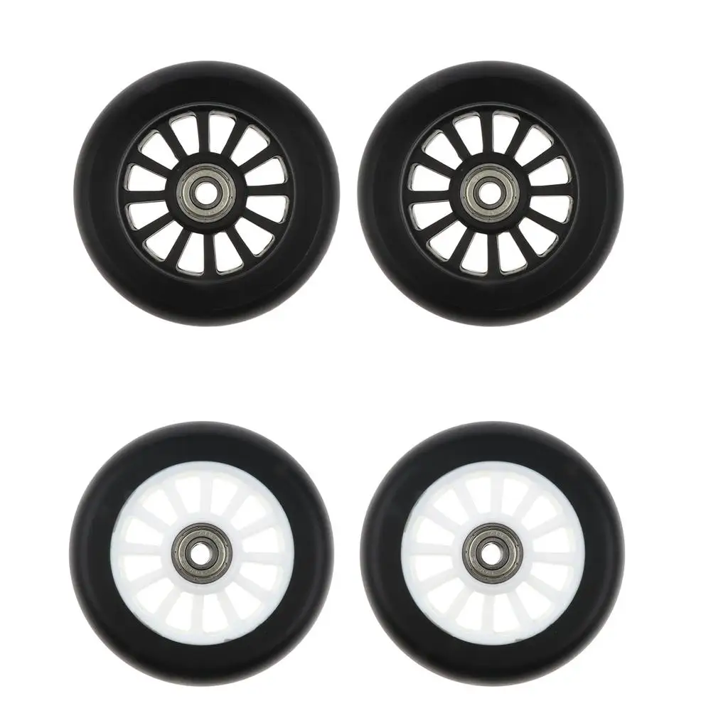 2 Pieces 100mm Complete Stunt Pro Scooter Wheels Replacement with Random Color Bearing Outdoor Speed Skating Equipment