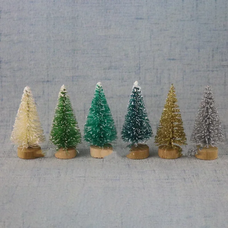 12Pcs Mini Christmas Tree Santa Claus Snow Christmas Decorations for Home DIY Frost Village Decor Navidad 2022 New Year Gifts