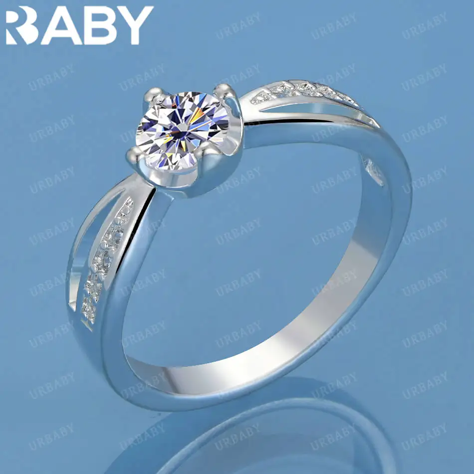 

URBABY 925 Sterling Silver Size 7-10 Contract Zircons Ring For Women Fashion Jewelry Charm Grace Noble Wedding Accessories