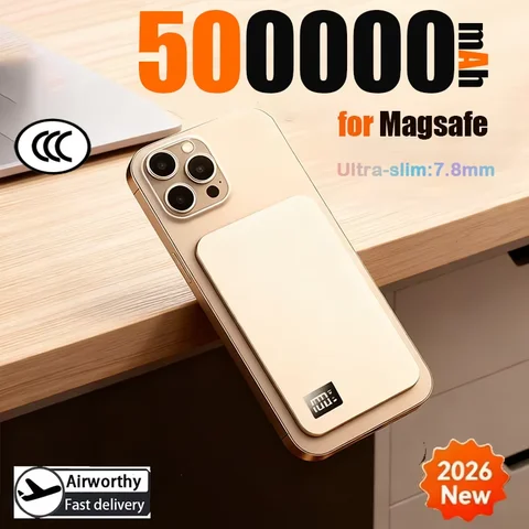 50000mAh CCC Certified Ultra-thin Mobile Power Bank MagSafe Magnetic Wireless Fast Charging Portable Electronic Display