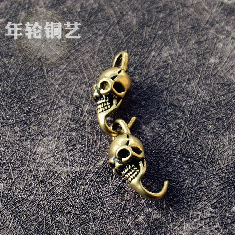 Instant Win Supply Copper S Hook Wealth Cloth Hook Bracelet S Hook Pure Brass Skull S Hook Buckle Personality Skull Head S Hook