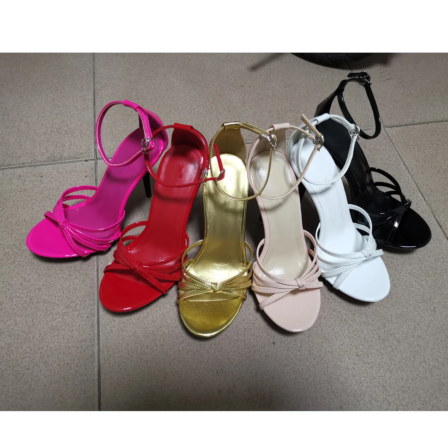 الصنادل النسائية فراشة عقدة مثير صنادل سيدات أحذية حفلات الزفاف الكعوب رقيقة 11 سنتيمتر أحذية الصيف اليومية للنساء الذهب الأزرق #5